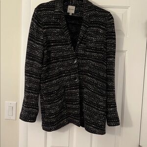 Nic + Zoe Black and White Knit Blazer